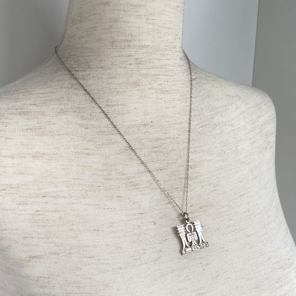 Sterling Silver 925 Egyptian Knot Of Isis Djed Pillars Pendant Necklace 20" - Picture 8 of 16